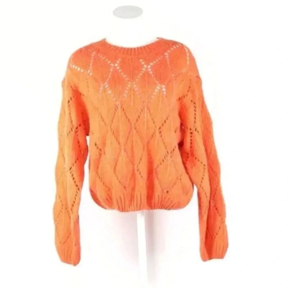 Moon River Wool Diamond Weave Sweater Sz L